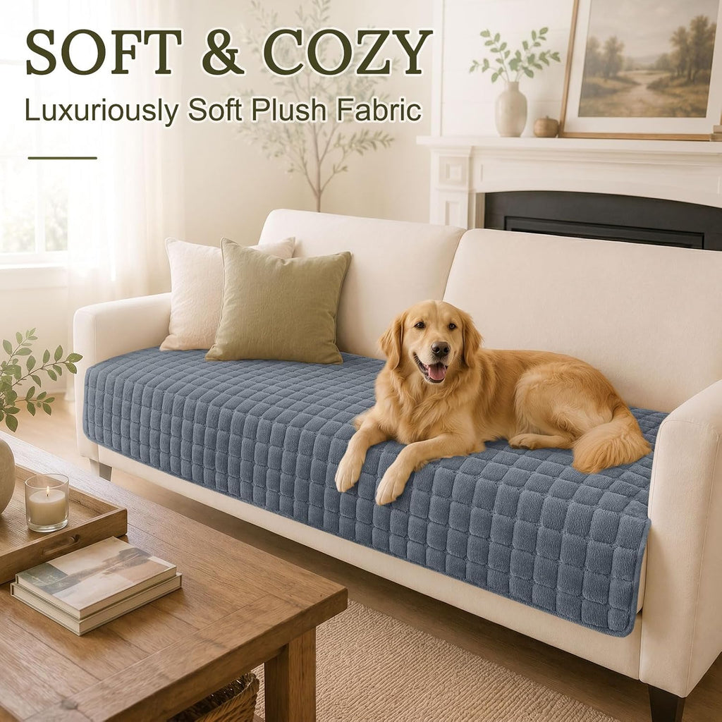 Velvet Couch Cover for Dogs, Non Slip Soft Sofa Protector for Pets