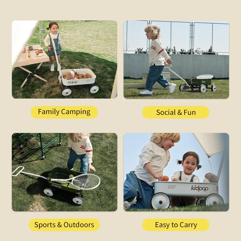 PULA-Wild in-1 Kids' Pull-Along Wagon Toddlers Push Walker for 2.5-8 Adjustable Handlebar, Birthday Gifts Max