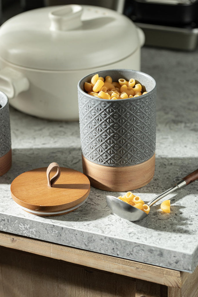 Coffee Canisters, Kitchen Jar with Lid for Counter, Gray & 28 fl.oz