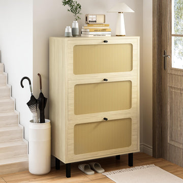 Shoe Storage Cabinet, Shoe Rack Cabinet with Flip Drawers, Narrow Shoe Rack for Small Apartment, Freestanding