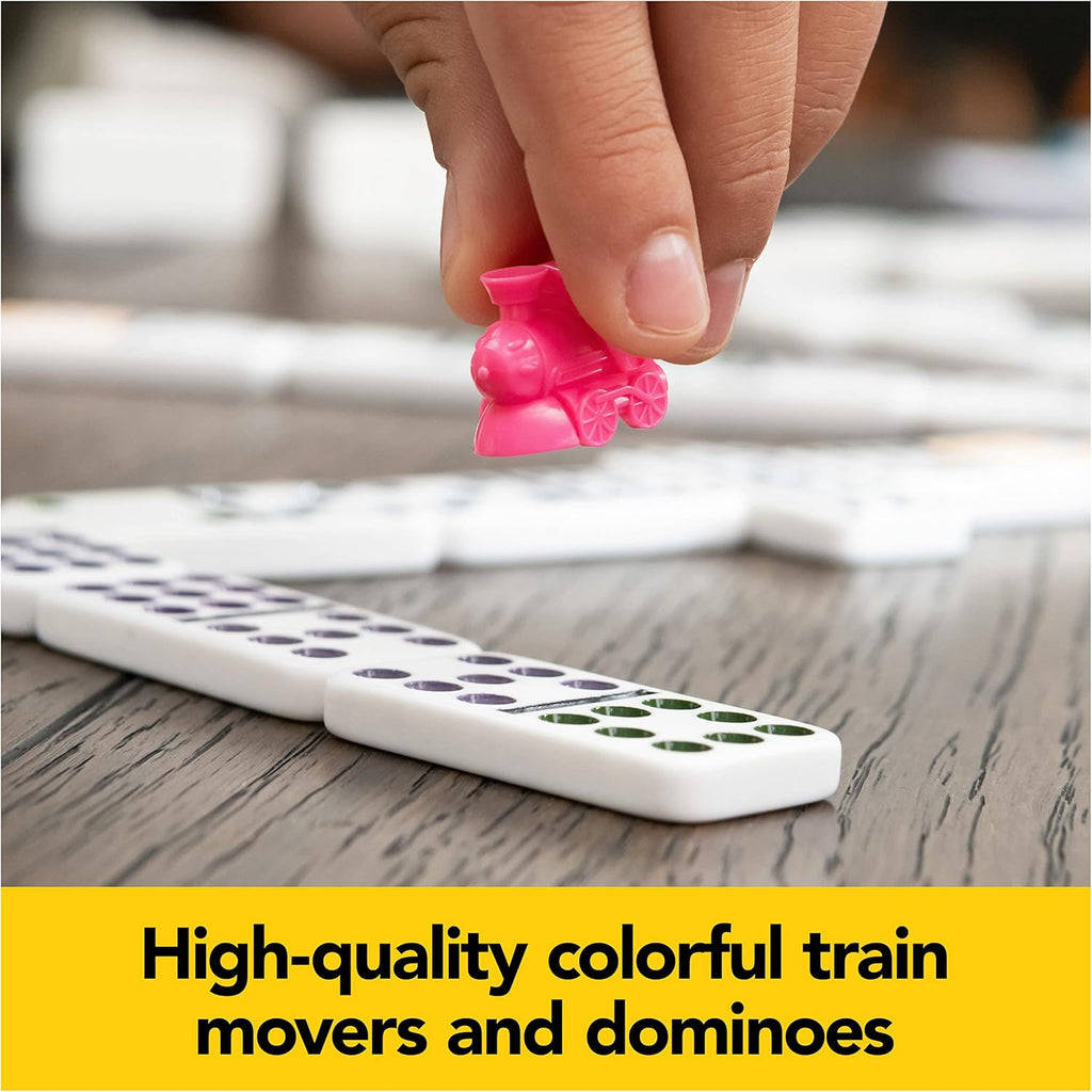 Legacy Deluxe Mexican Train Dominoes, Classic Original Board Game Set Double-12 Dominoes with Sturdy Wood Case