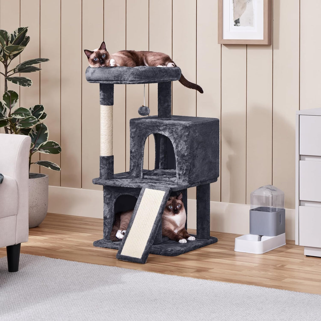 36in Cat Tree Tower with Large Perch for Senior Kittens