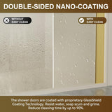 Frameless Pivot Glass Shower Door 48" W × 72" H, Pivot Swing Shower Door with 1/4" SGCC Tempered Glass, Brushed Gold