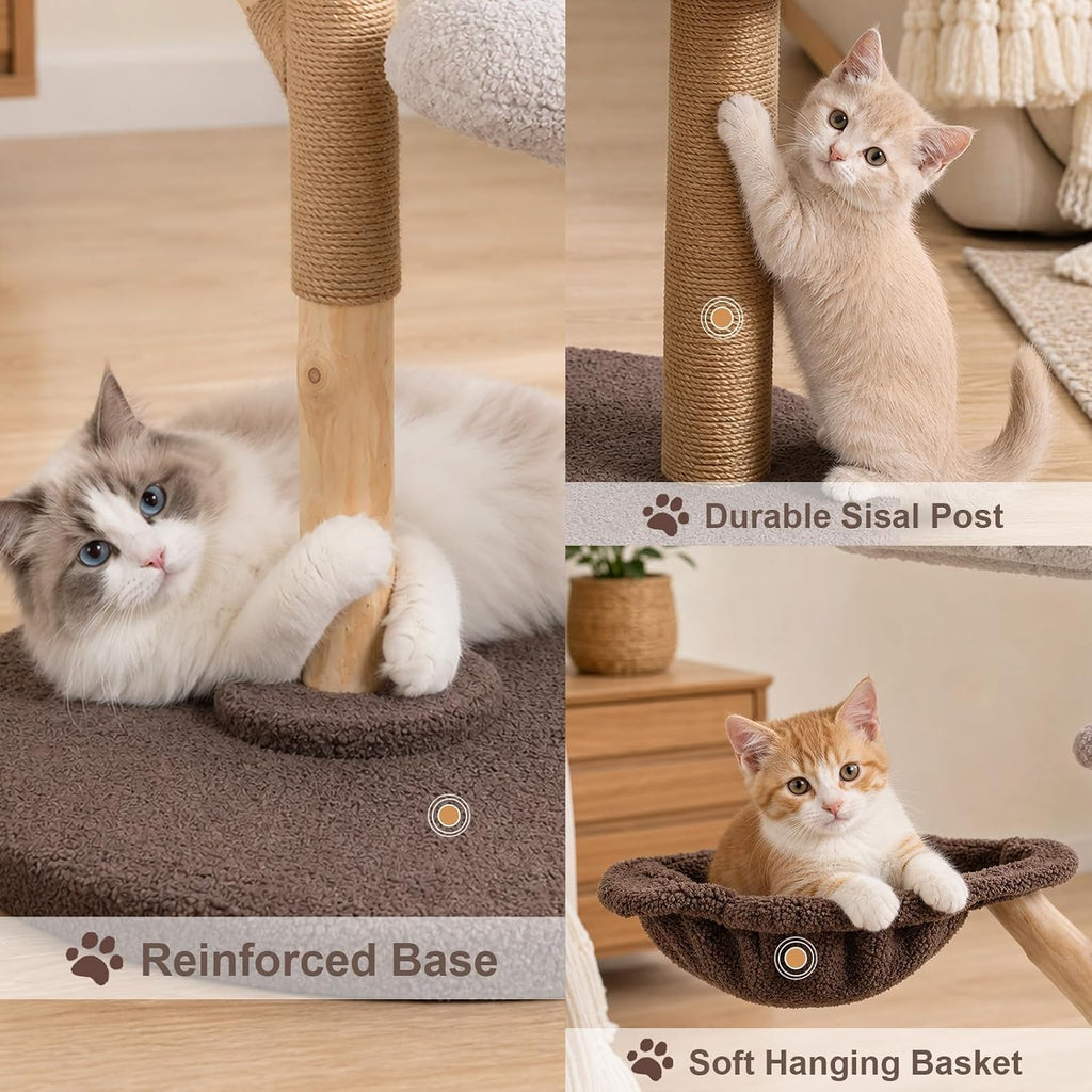 Multi-Level Modern Solid Cat Tree for Indoor Medium-Large Cats