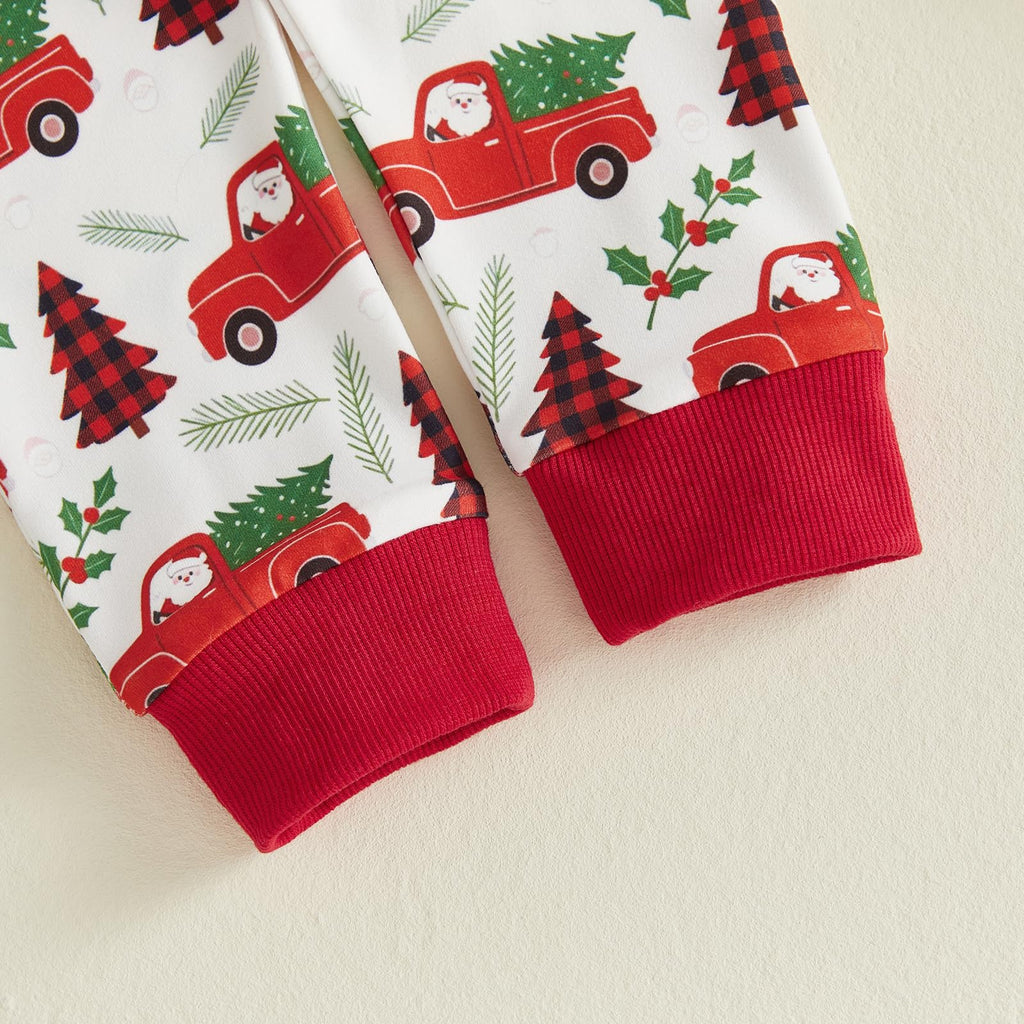 My First Christmas Baby Boy Outfit Romper Pants Hat (Red, )