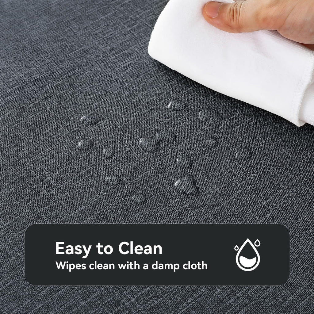 Waterproof Vinyl Tablecloth Rectangle, 54 x 78 Inch, Charcoal