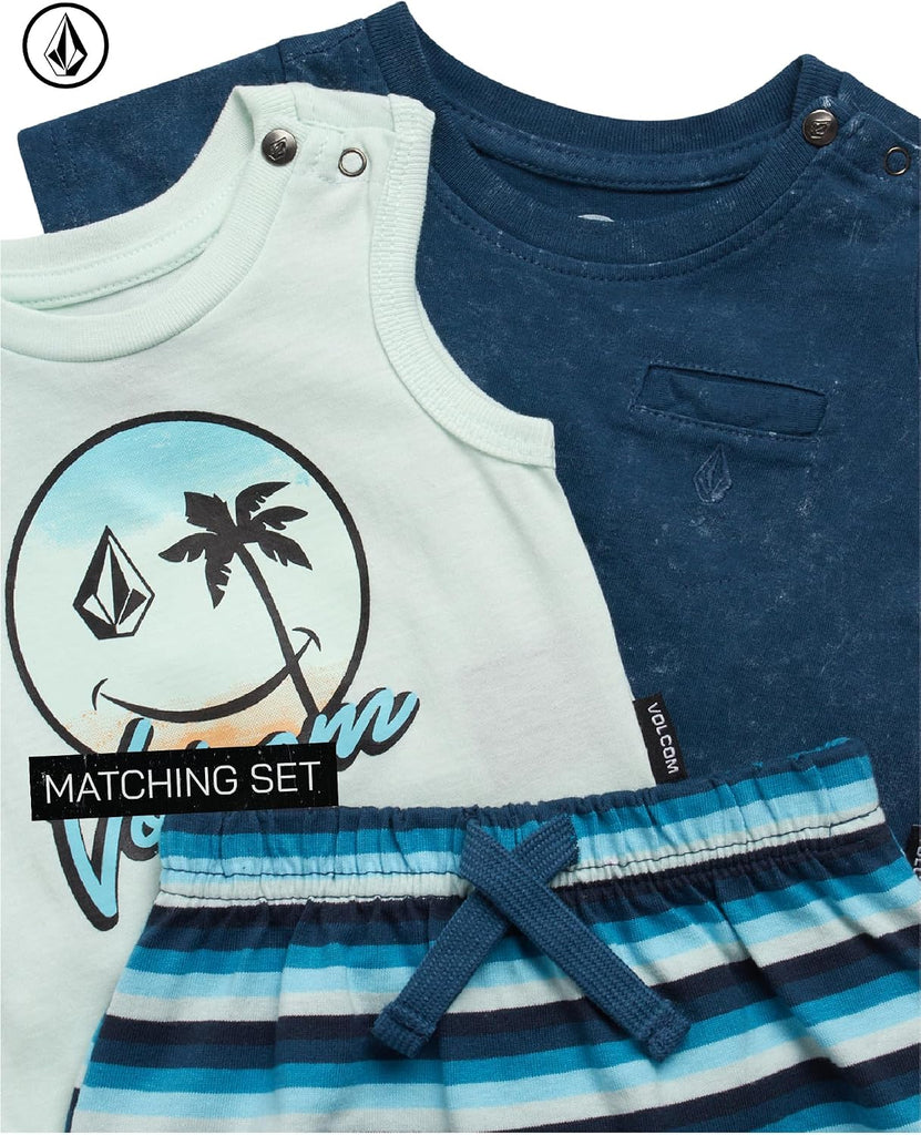 Baby Boys 3 Piece Set Onesie T-Shirt and Shorts