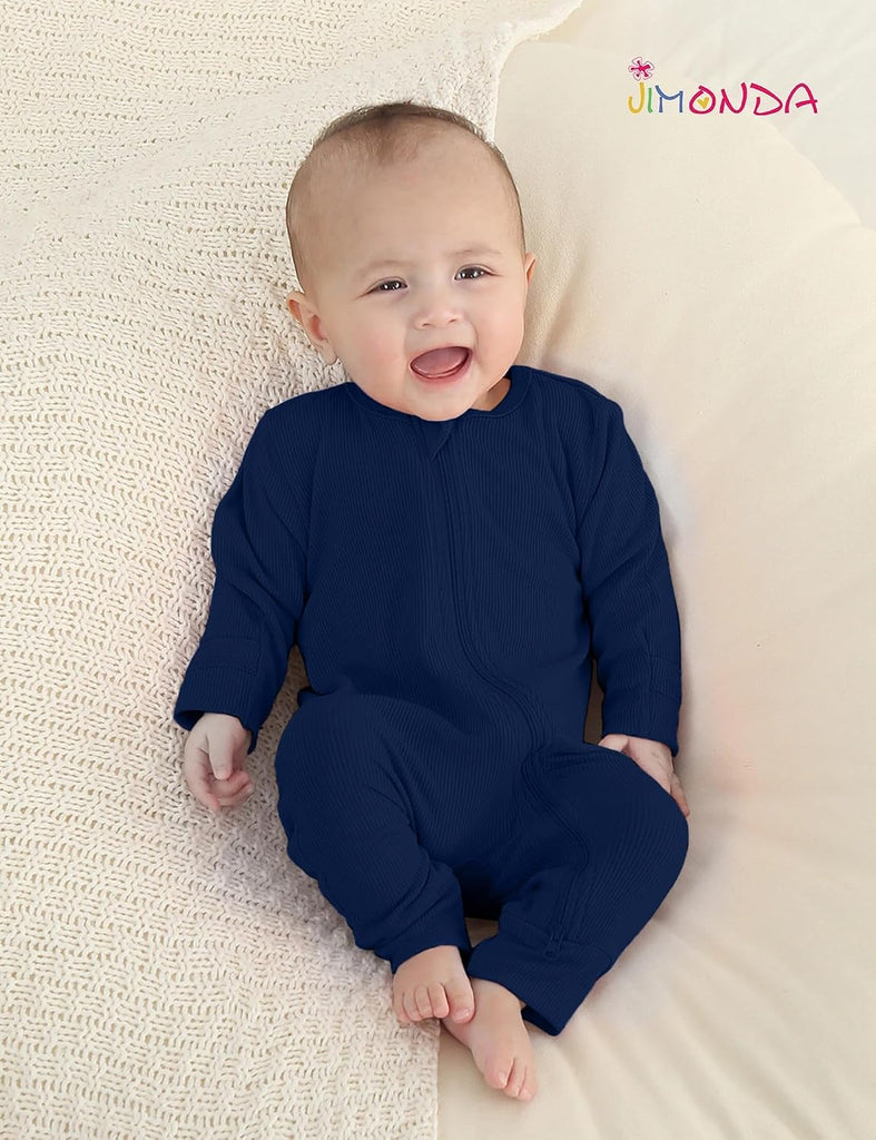 Soft Rayon Baby Boy Girl Pajama Romper Ribbed Footless Sleeper PJS