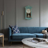 Clockswise Vintage Grandfather-Style Wall Clock with Wood-Effect Plastic Pendulum Battery-Operated for Home Decor