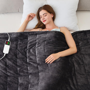 Heated Weighted Blanket for Adults, Heated Blanket, 50" x 60", 13lbs, Grey