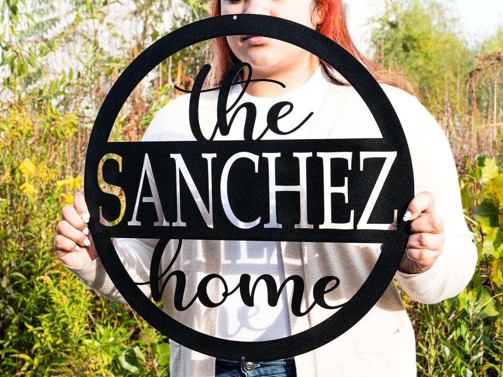 Custom Metal Family Name Welcome Home Sign | Front Door Porch Decor