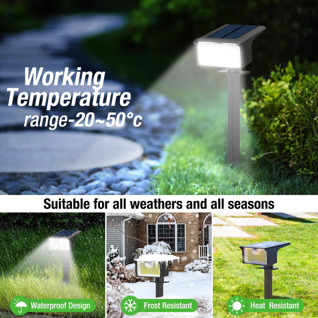 8 Pack 62 LED Solar Spot Lights Outdoor Motion Sensor with 3 Modes