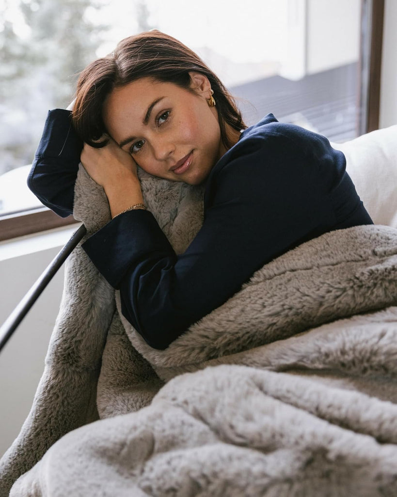 Earth Cuddle Blanket, Faux Fur Ultra-Soft Luxury Throw Blanket | Thick and Cozy Oversized Design for Lounging or