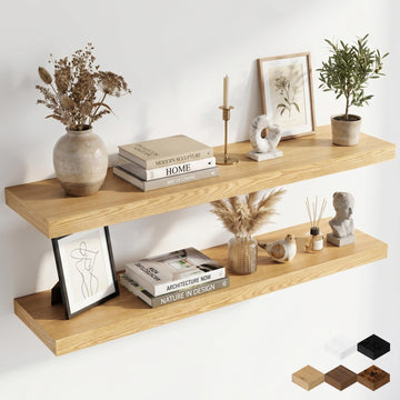 48inch Floating Shelves, 12" Deep Wall Shelves for Storage and Home Decor, White Wall Shelves Bedroom Bathroom