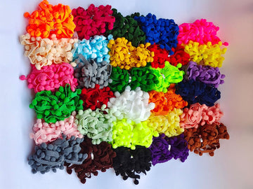 Pom Pom Trim 60 Yards 30 Colors 8mm Ball Fringe Trim for Sewing Accessory Decoration DIY Crafts (Mixed Color 2, 8mm