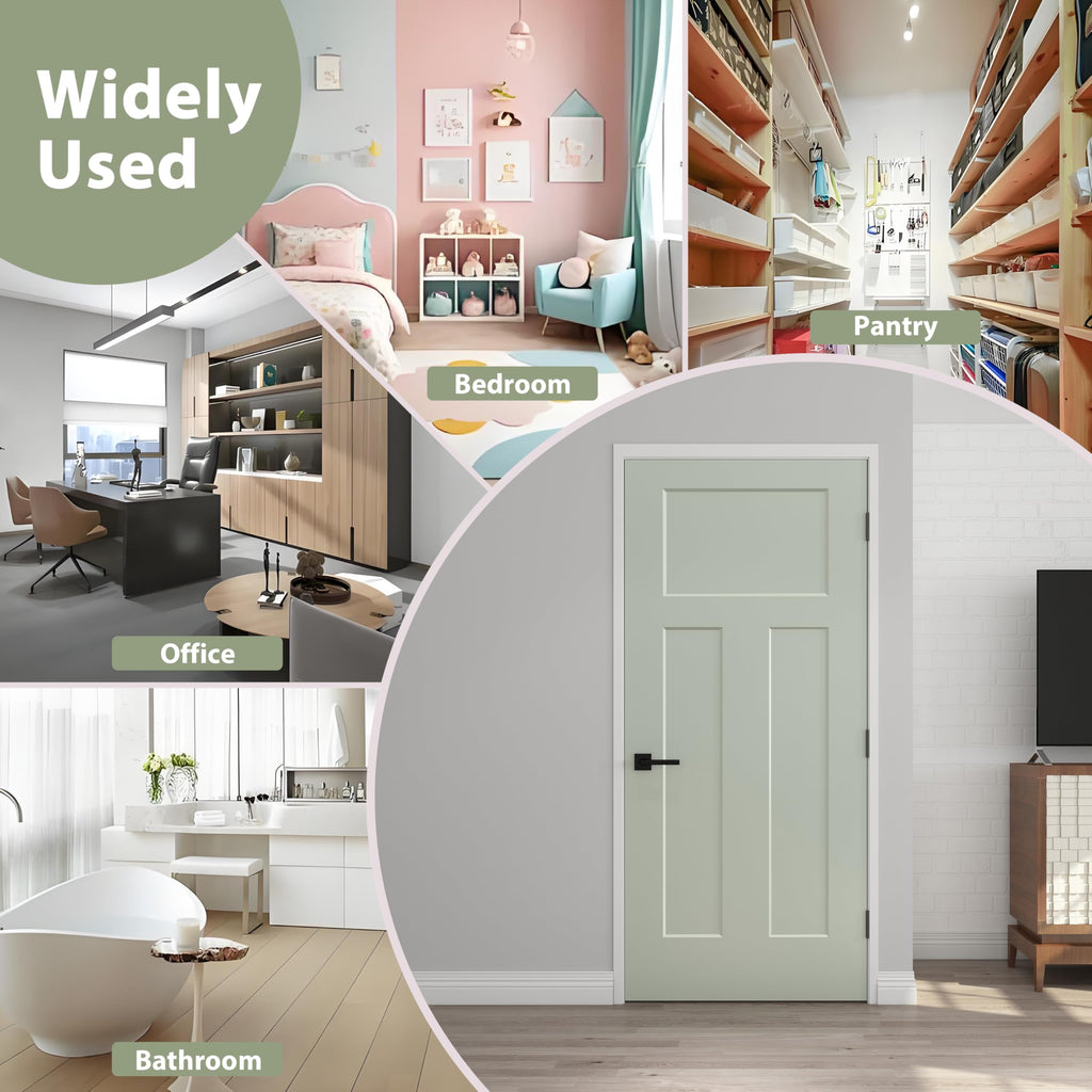 36x80 in T Shaped 3-Panel Smooth White Primed Interior Door Slab