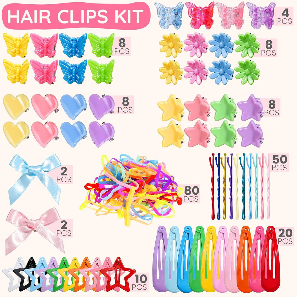 Hair Accessories for Girls 193pcs Hair Clips for Girls Toddler Hair Accessories, Mini Girls Hair Clips, Small Claw