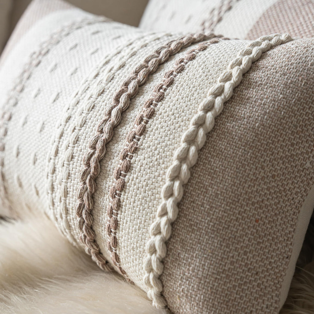 Boho Lumbar Pillow Covers 14x36 Inch Long, Khaki Textured Decorative Couch Pillow Cases for Farmhouse Home Decor