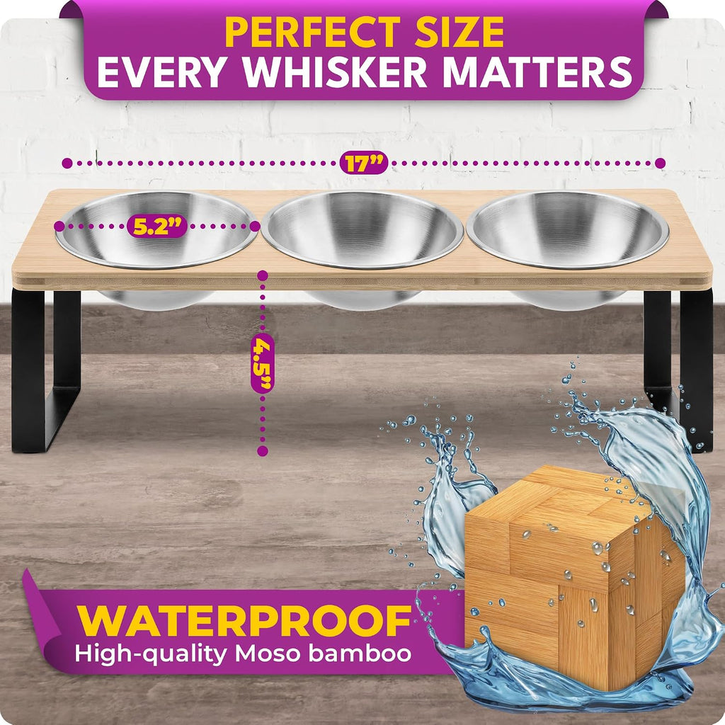 Raised cat Bowls for Indoor Cats by, Elevated cat Bowls, Tilted and Elevated Anti Vomiting Cat Dishes for Food