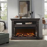 52 Inch Electric Fireplace with Mantel, Fireplace TV Stand with 36 Inch 3-Sided Glass Electric Fireplace Heater, Dark Rustic Oak