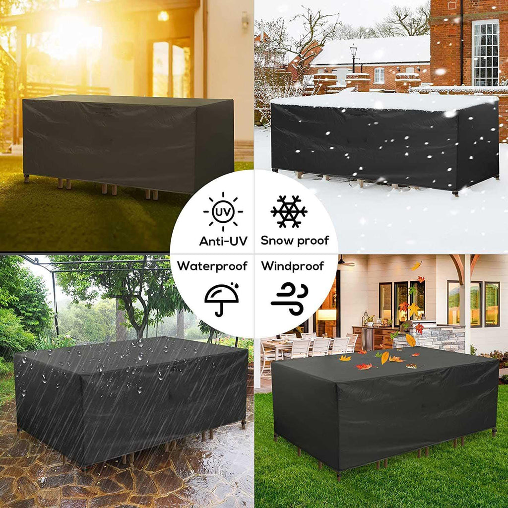 Patio Furniture Covers 92.4" L x 92.4" W x 12" H Waterproof Outdoor Table Cover 600D Rectangular Sofa Cover