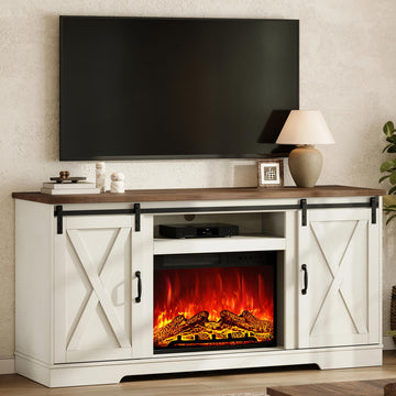 59" for TVs up to 65" with Sliding Barn Doors