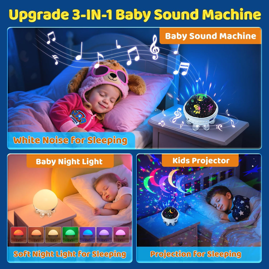 Sound Machine with 30 Soothing Sounds,Night Light Projector with Star