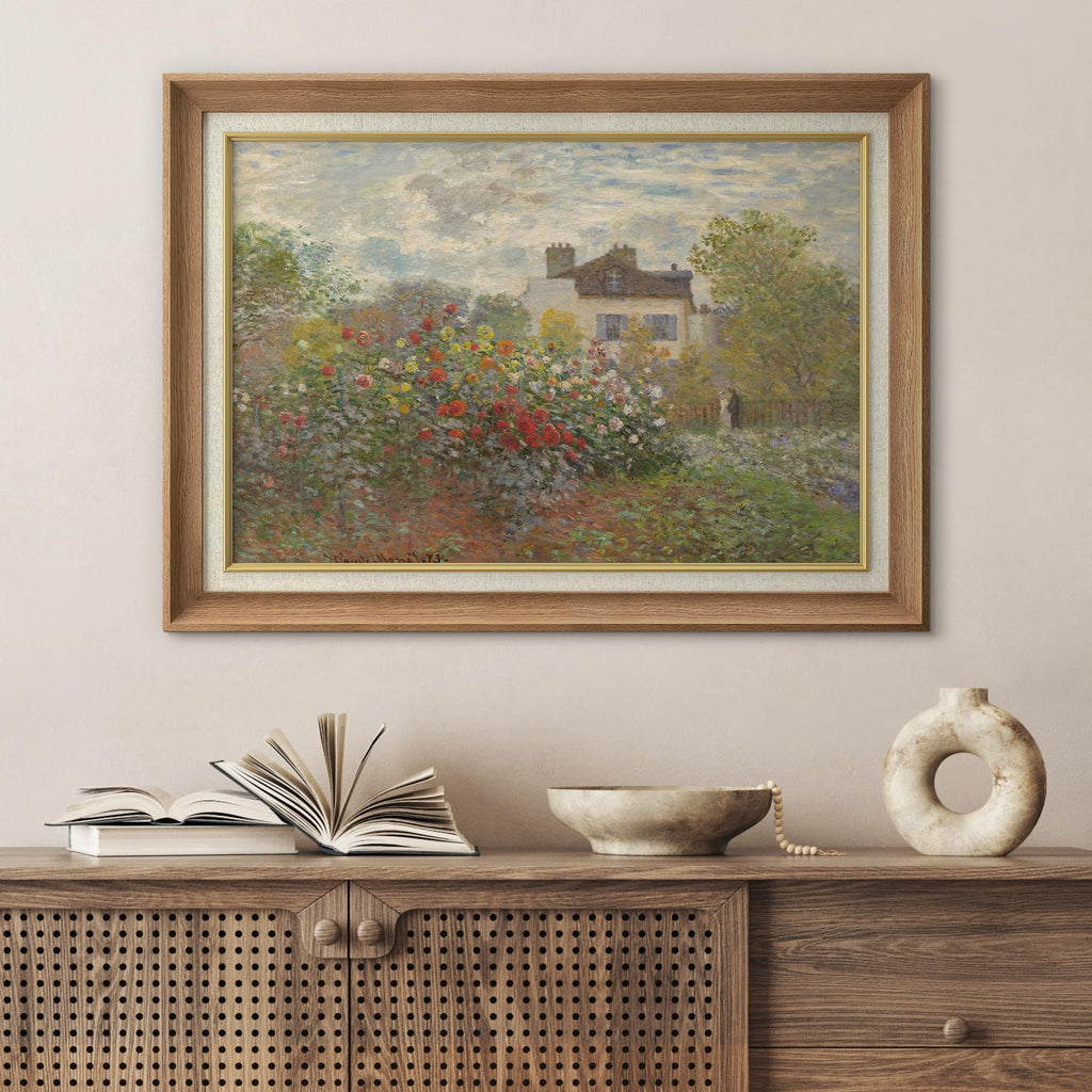 Premium Framed Wall Art Flower Garden in Argenteuil by Claude Monet Nature Wilderness Illustrations Fine Art