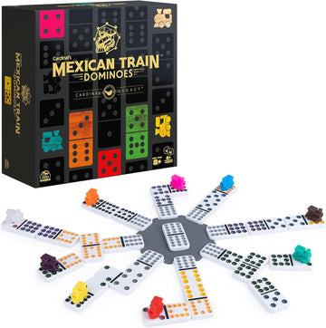 Legacy Deluxe Mexican Train Dominoes, Classic Original Board Game Set Double-12 Dominoes with Sturdy Wood Case