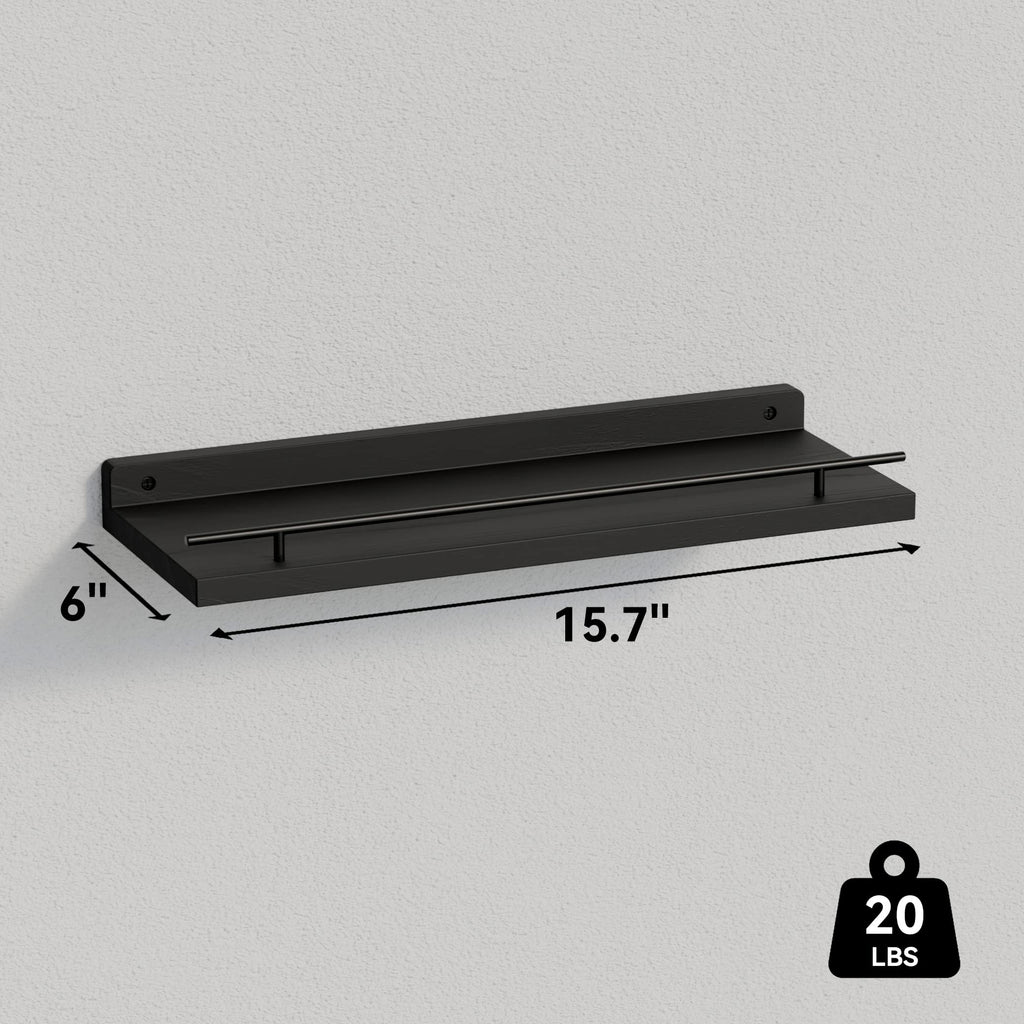 Floating Shelves for Wall Decor Set of 3, Black