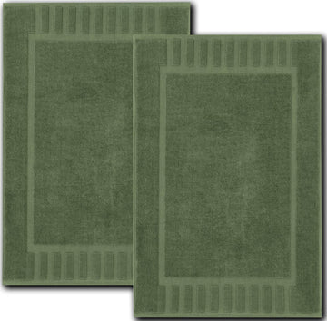 Luxury Forest Green Bath Mat 22x34, 2 Pack Not a Bathroom Rug