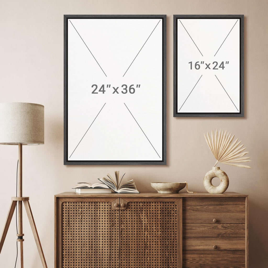 Framed Canvas Print Wall Art Set Abstract Warm Desert Sunset Gradient Abstract Illustration Modern Art Decorative