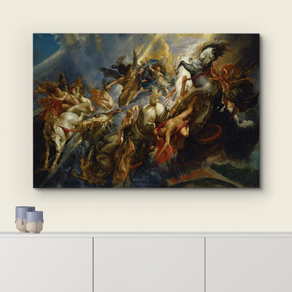 Oil Painting of The Fall of Phaeton by Peter Paul Rubens - Baroque Style - Angels, Catholic, Christianity - Canvas