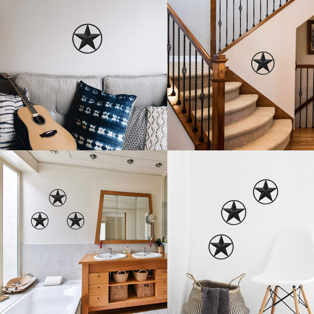 Dark Bronze Metal Barn Star - 12" Wall Art for Farmhouse, Western, Rustic Homes - Indoor and Outdoor Decorations