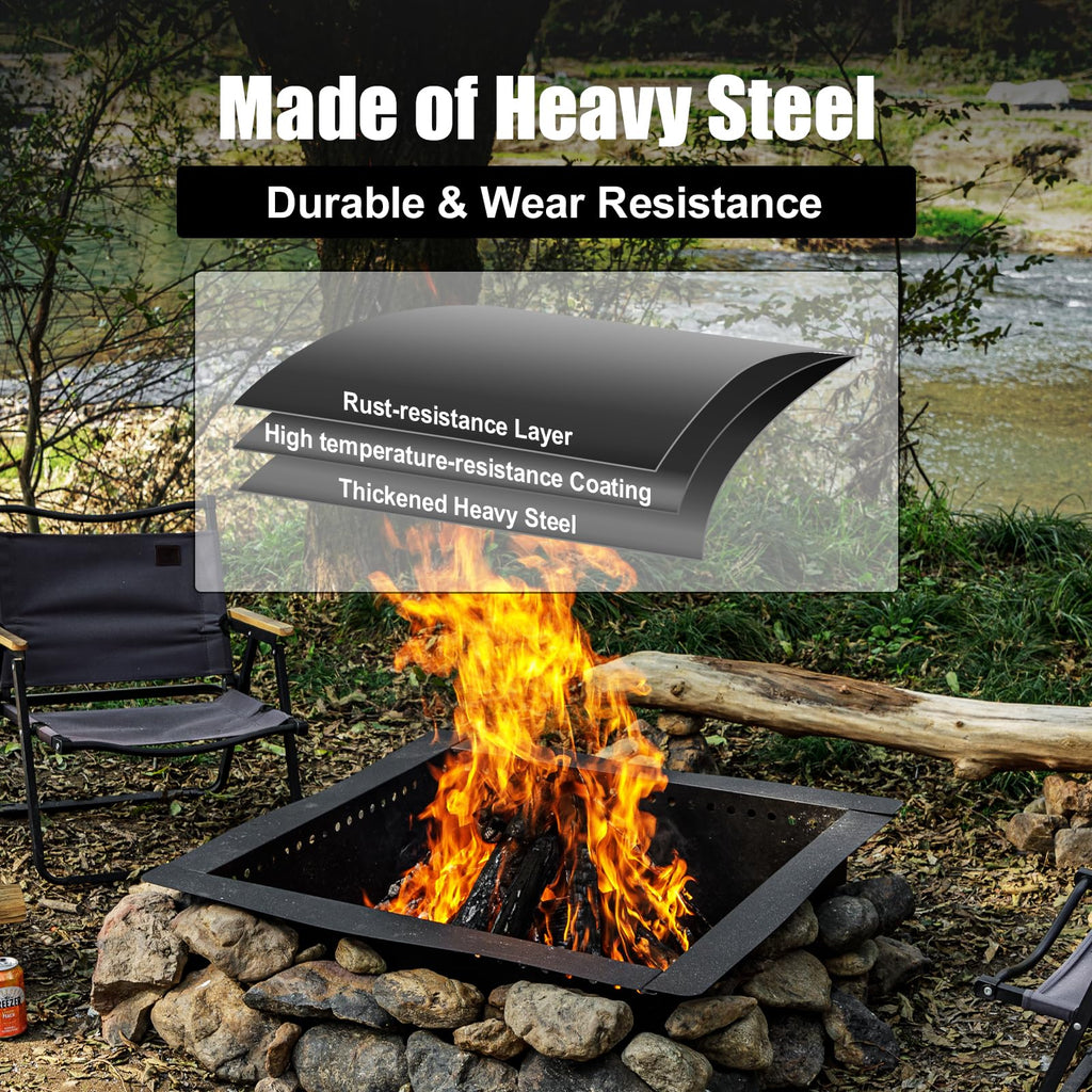 36 inch Square Fire Pit Ring, Heavy Duty Fire Ring