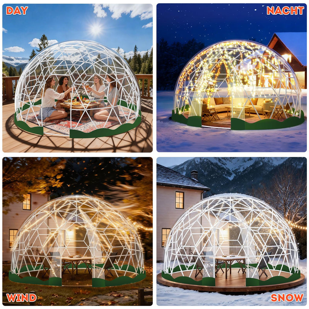 Garden Dome Bubble Tent House Outdoor, Upgraded Geodesic Dome Greenhouse with Transparent PVC Cover, Weatherproof