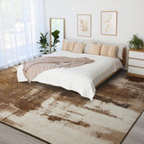 Kelarea Living Room Rug, 9x12 Rug Modern Abstract Washable Rugs, Brown Vintage Low Pile Carpet, Non Slip Large Rugs