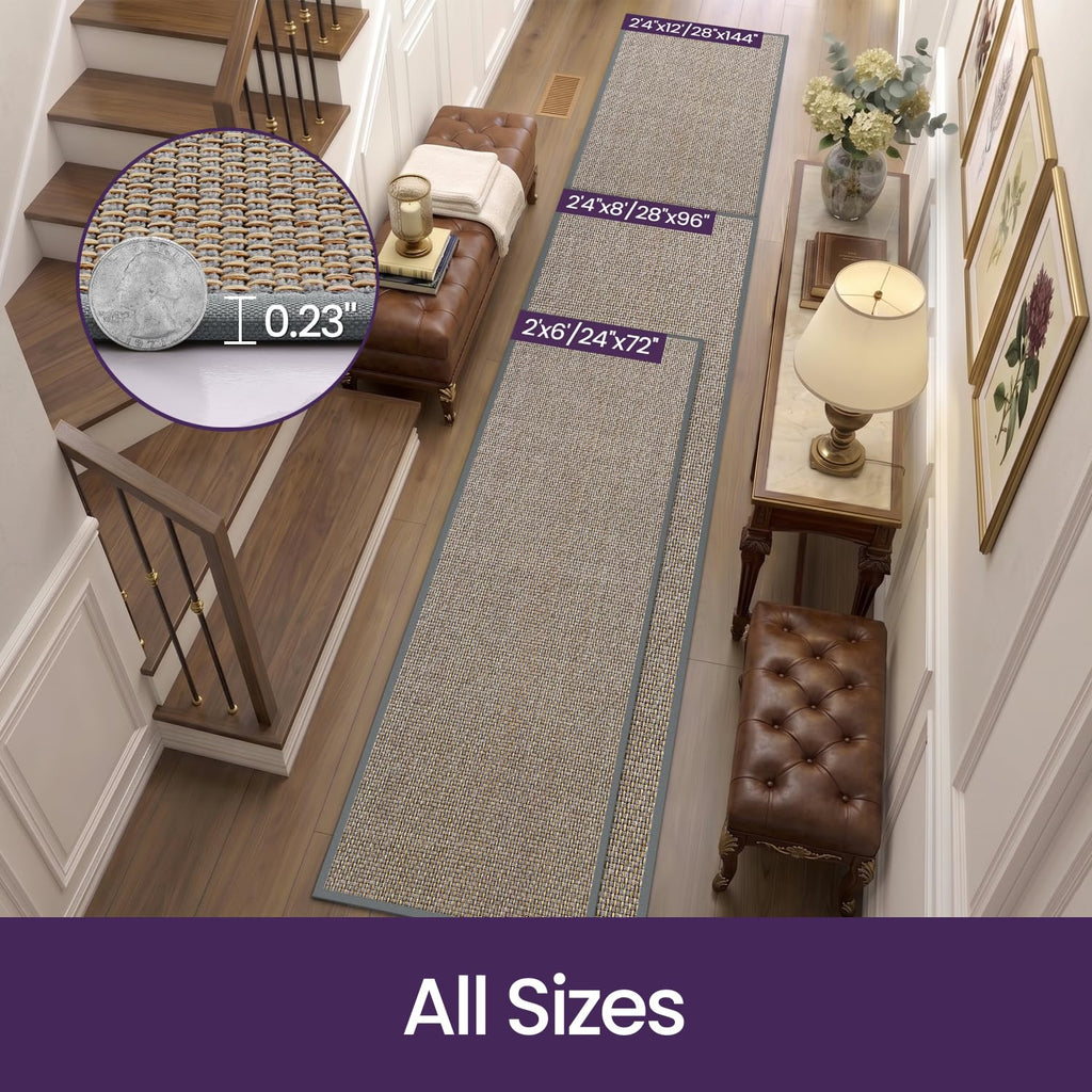 Ultra Th Runner Rug 28x144, Non Slip Entryway Rugs, Grey