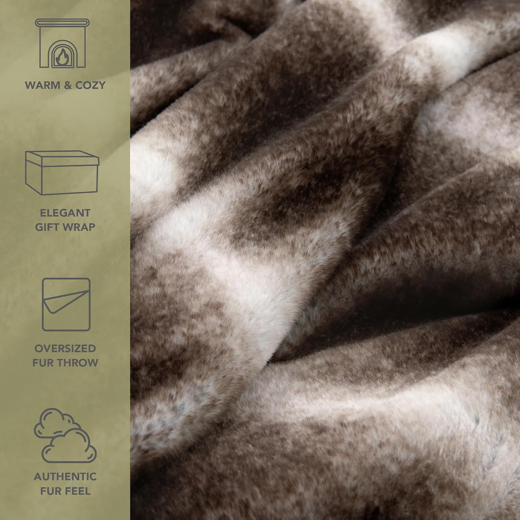 Luxury Faux Fur Blanket - Ultra Soft, Plush & Fuzzy Throw in Giftable Box, Real Fox Furry Texture, All Season