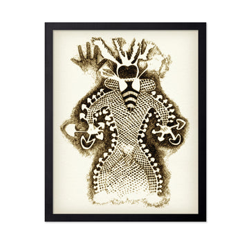 Master Classic Historical Poster - Vintage Spiritual Print - Gift for Artist, Friend - Tassili Mushroom Figure, Bee