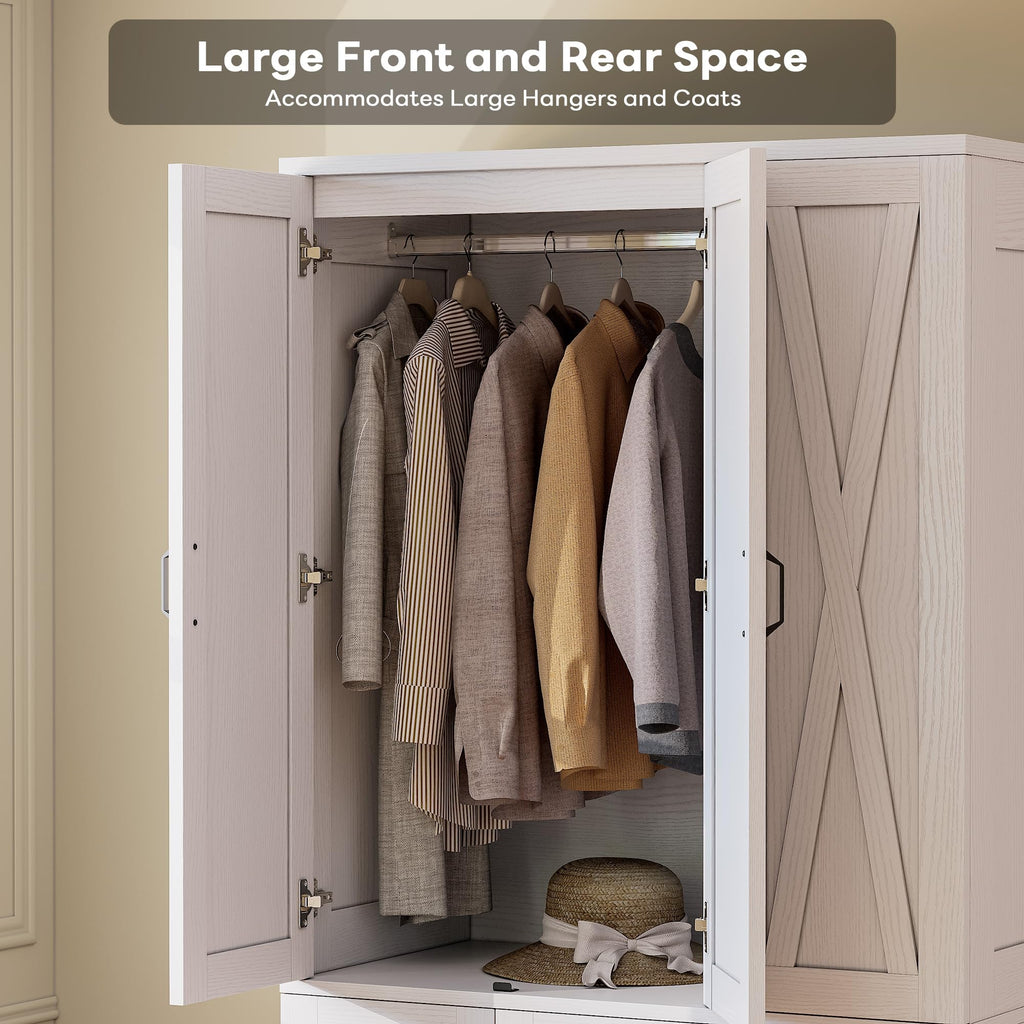 Wardrobe Cabinet with Drawers and Doors and Guest Room