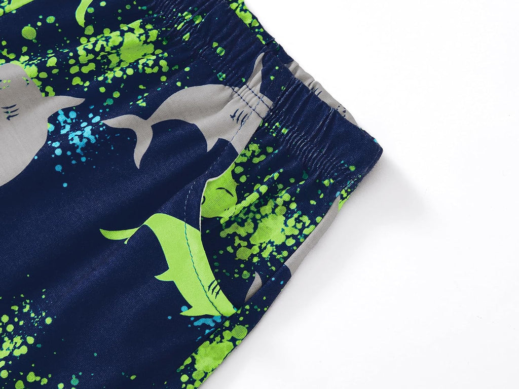 Boys Soft Trendy Print Piece Short Sleeve Pajama Set