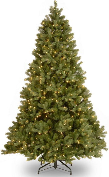 Tree Company 7ft Pre-Lit Downswept Douglas Fir Christmas Tree | 700 Clear Lights, 1,539 Tips, Includes Stand