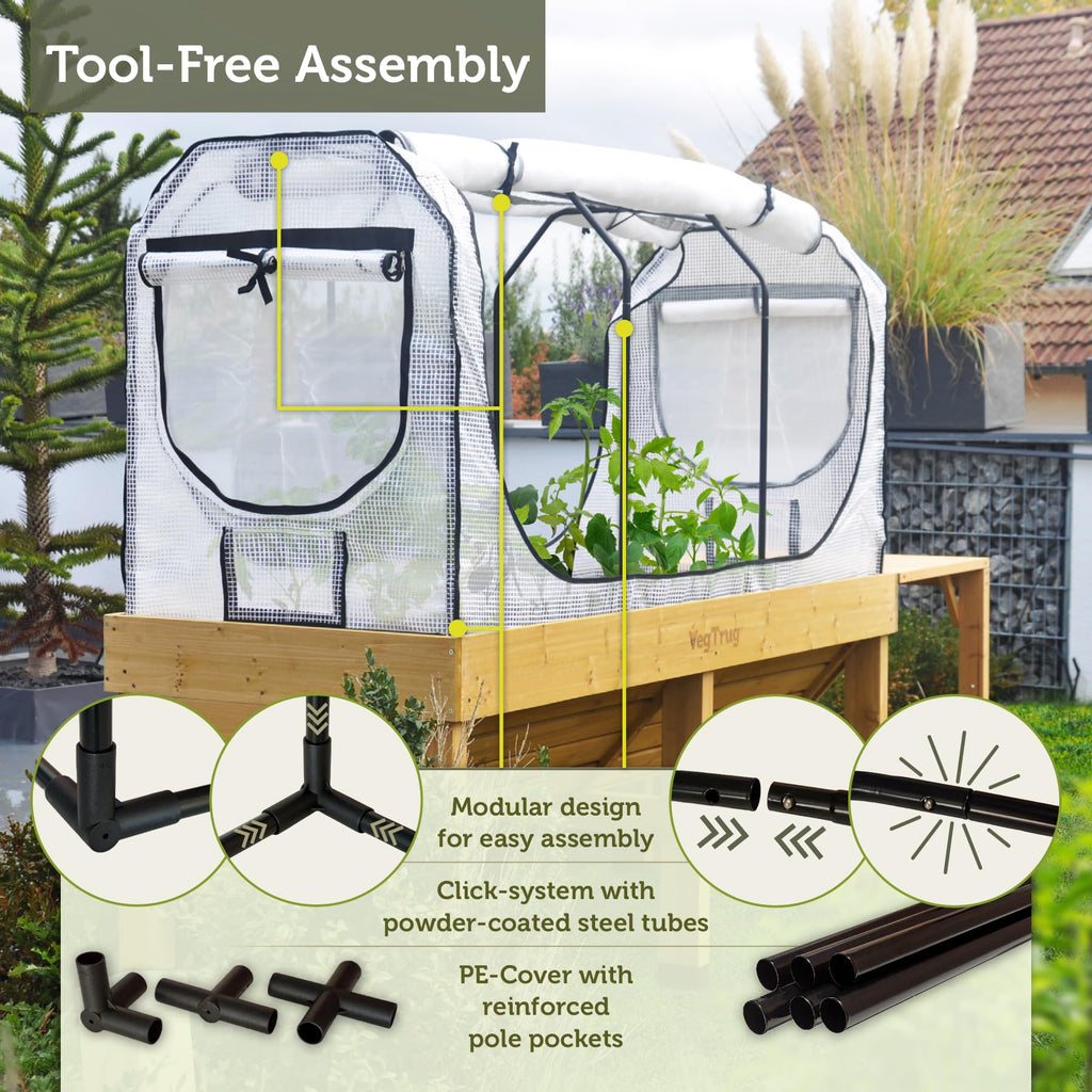 Medium Greenhouse Frame & Multi Cover Set, White