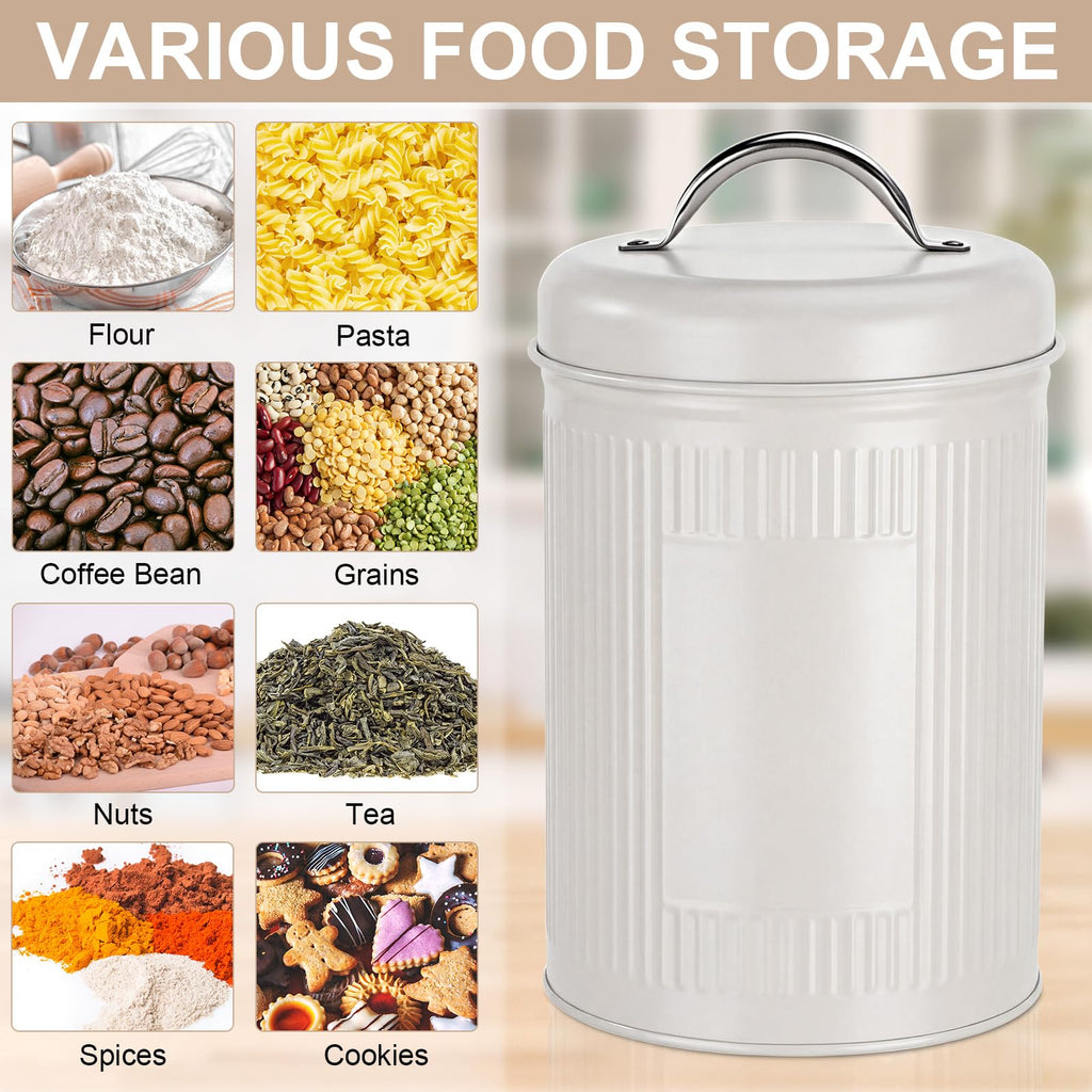10 Pack Canisters 48oz Airtight Metal Jars with Lids Farmhouse