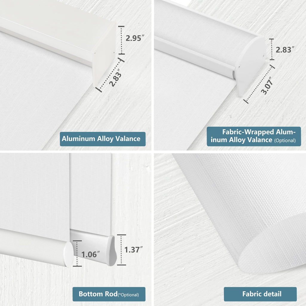 Motorized Blinds with Remote, Light Filtering, Voice Controlled