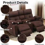 Power Reclining Loveseat, Massage Loveseat Recliner Sofa Home Theater Seating with Heat