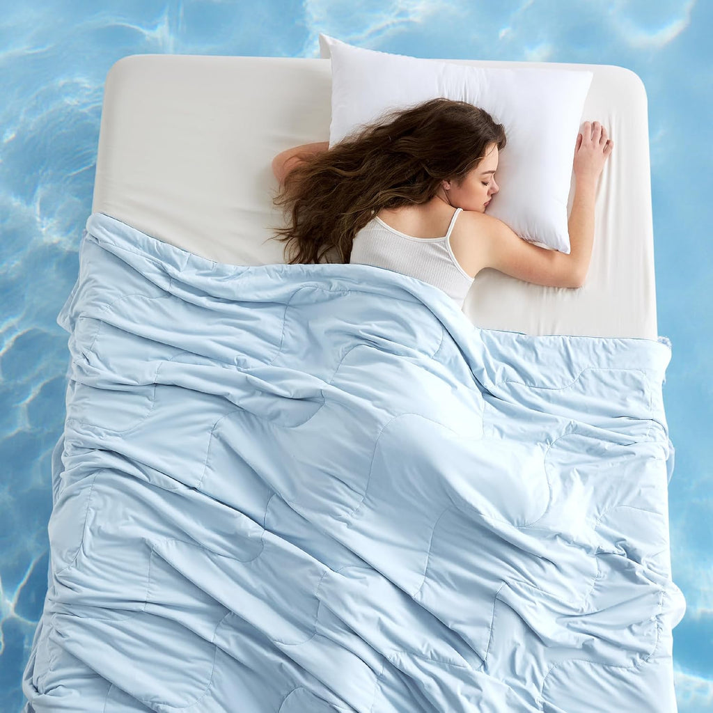 Cooling Blankets for Hot Sleepers, King, Blue, 104"x90" | Cooling Comforter, Cold, Ice, Cool, Breathable