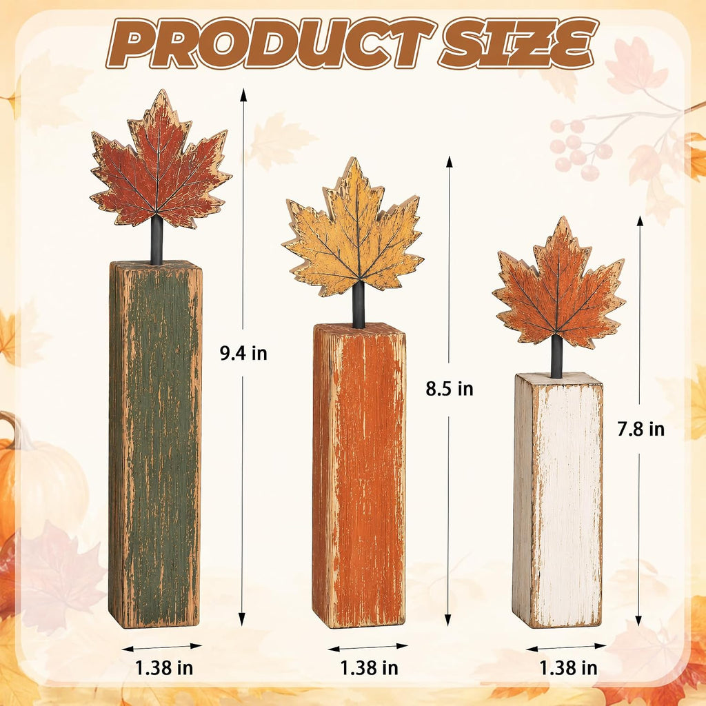 Fall Decorations Fall Table Decorations Blessed Grateful Thankful Wooden Block Sign, Thanksgiving Decorations - Set of 3