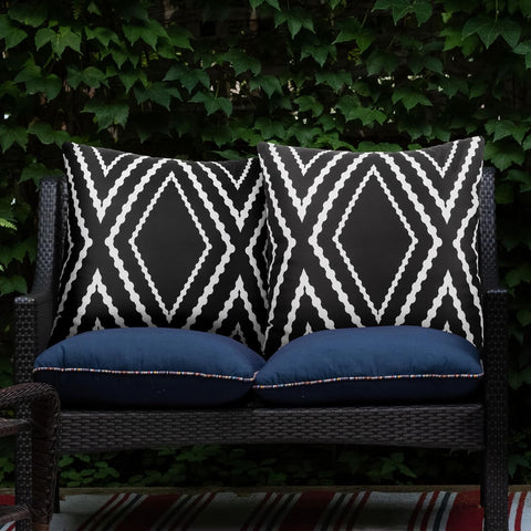 Outdoor Waterproof Throw Pillow Covers Set of 2 Boho Geometric Pillows Cover